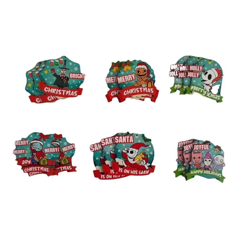 18 Pcs‎ Christmas Tree Decorations Christmas Jack Sally Wooden Hanging Ornaments